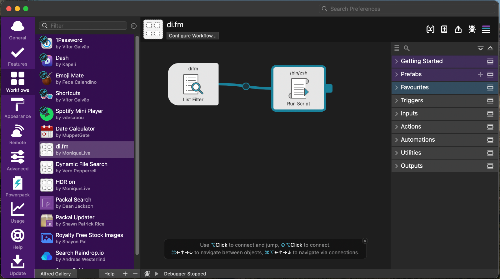 Painel de Workflow do Meu Alfred