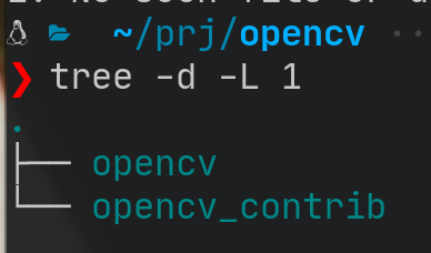 Pastas dos projetos OpenCV e OpenCV contrib lado a lado